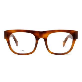 Celine CL50033I053 Square Light Havana Acetate Eyeglasses - Brown