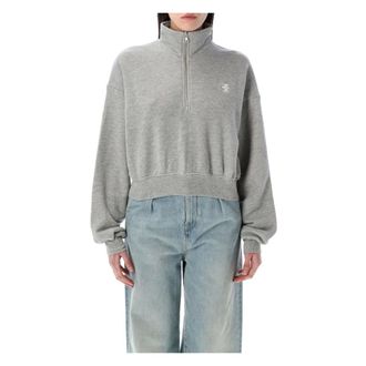 &Eacute;terne Zip-throughs, female, Gray, L, Cropped Half-zip Sweatshirt