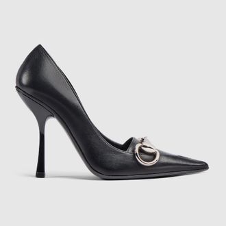 Gucci Womens Boulevard Pump, Black, Leather