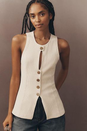 Pilcro Keyhole Buttondown Vest