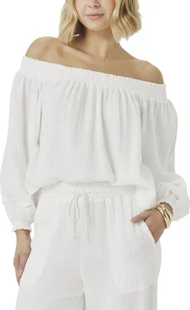 Splendid Gauze Off Shoulder Top