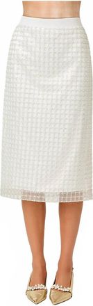 Lilly Pulitzer Cordae Midi Skirt In Iridescent Metallic Pearl Grid Mesh