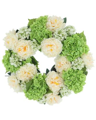 Creative Displays Inc. 22In Spring Wreath With Real-Touch Hydrangeas & Peonies
