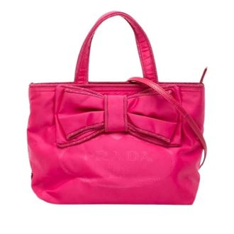 Prada Pre-owned Nylon Satchel - Dames - Vintage Handtas - Roze - ONE Size - Nylon - Vintage