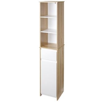 Kleankin Kleankin - Mobiletto Armadietto A Colonna Bagno In Legno Con Ripiani E Cassetto