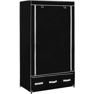 vidaXL Armario De Tela Negro 87x49x159 Cm Vidaxl