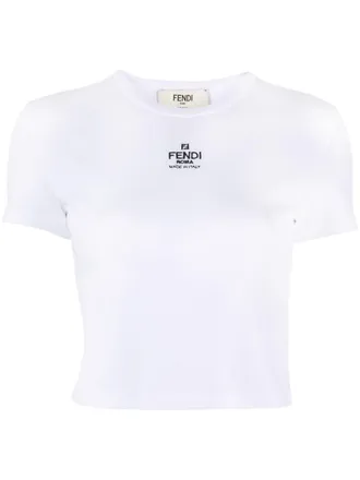 Fendi Logo Cotton T Shirt