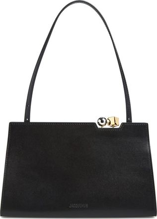 Jacquemus La Pochette Salon Leather Handbag in Black 990 at Nordstrom