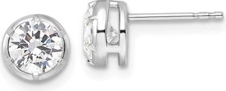 Diamond2Deal 14k White Gold 1 ct Lab Grown Diamond Solitaire Stud Earrings VS Clarity, D-E Color