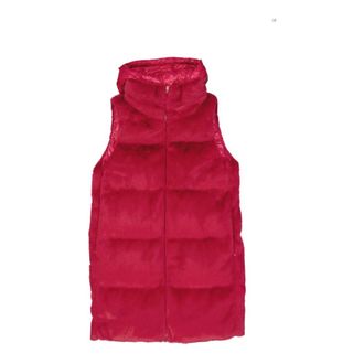 Herno Vests, female, Pink, Size: S Padded Faux Fur Vest