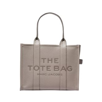 Marc Jacobs Grained Leather Shopper Bag with Logo - female - Marc Jacobs - Shopping Bags - Gray - ONE SIZE - Bags