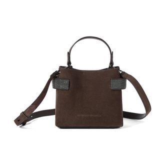 Brunello Cucinelli Essence Small Top-Handle Bag - female - Brunello Cucinelli - Mini Bags - Brown - ONE SIZE - Bags