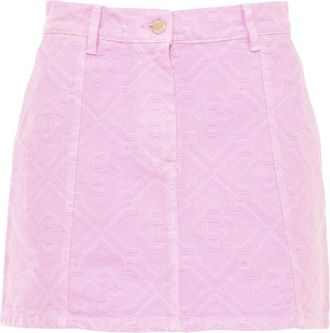 Casablanca Monogram Denim Skirt - Dames - Spijkerrokken - Roze - W28 - Denim - Rokken