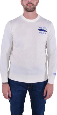 MC2 Saint Barth Elegant Crew Neck Sweater - Heren - Sweatshirts - Wit - M - Wol - Hoodies & sweatvesten