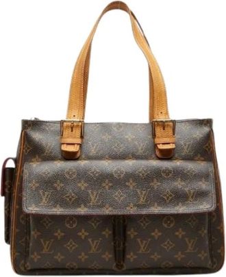 Louis Vuitton Pre-owned Monogram Multipl Cite Tote Bag - Dames - Vintage Shopper - Bruin - ONE Size - Leer - Vintage