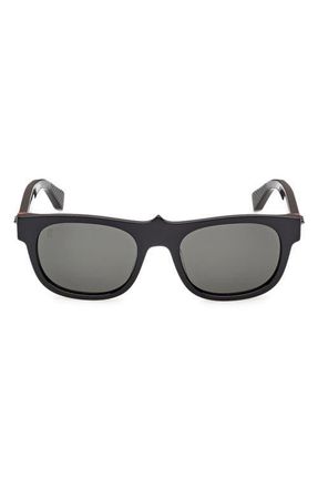 Christian Louboutin 54mm Square Sunglasses in Black/Gunmetal/Bilayer Black at Nordstrom
