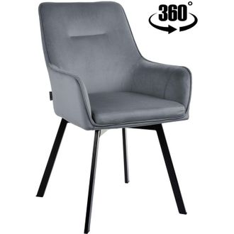 OEM Silla Giratoria Tapizada En Terciopelo Swen, Gris