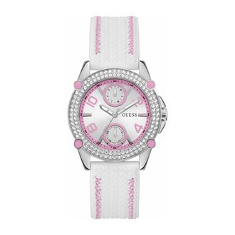 Guess Sporty Spice Watch - Dames - Horloges - Wit - ONE Size - Leer - Accessoires