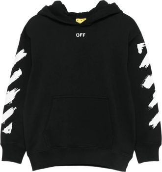 Off-white Hooded Graphic Sweatshirt - male - Off White - Kids Sweatshirts - Black - 12 Y - Kids