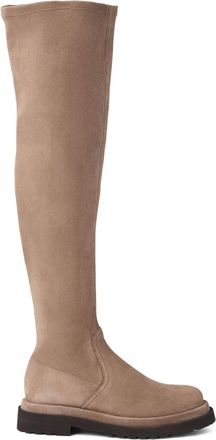 Brunello Cucinelli seam-details boots - women - Rubber/Calf Leather/Calf Suede - 39 1/2 - Brown