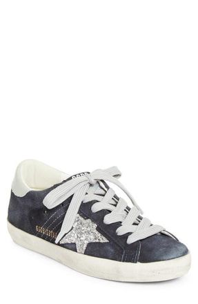 Golden Goose Super-Star Low Top Sneaker in Navy Blue/Silver/Light Gray at Nordstrom, Size 10Us
