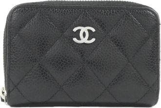Chanel Black Grained Calfskin Coin Purse/Coin Case (Pre-Owned)