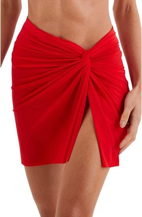 Vix Karen Twist Cover-Up Miniskirt in Red at Nordstrom, Size X-Small