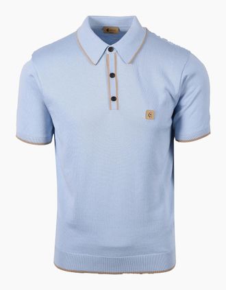 Gabicci Vintage 1973 Mens GABICCI LINEKER KNITTED POLO SHIRT SURF - Blue - Size: 44