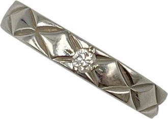 Chanel Silver Platinum 950 Band Ring (Pre-Owned)