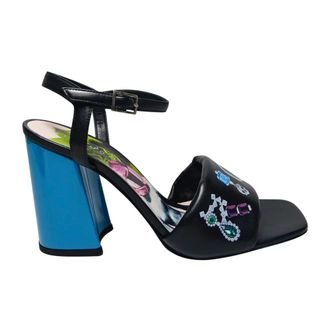 John Richmond High Heel Sandals, female, Black, Size: 10 US sandali Pelle