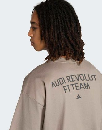 adidas adidas Performance - Audi Formula One Team Elevated I - T-shirt a maniche corte marrone semplice e rosso hi-res