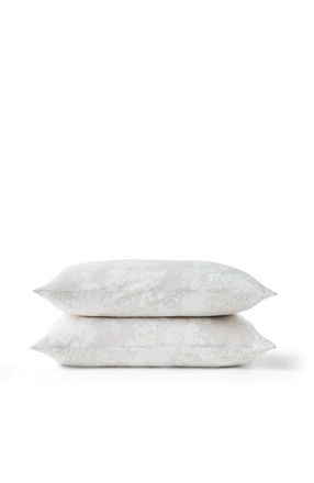 Christy Beatrice Luxury Cotton Percale Jacquard Pillowcase Pair in Beige at Nordstrom, Size King