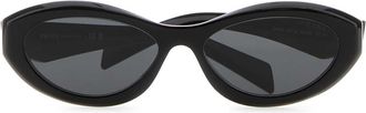 Prada Oval Acetate Sunglasses - Black