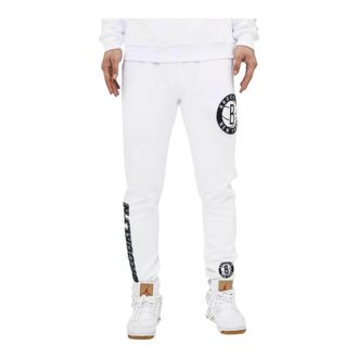 Pro Standard Pro Standard Brooklyn Nets Logo Jogger Pants in White Men