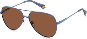 Polaroid Sunglasses, unisex, Blue, Size: ONE SIZE Stainless Steel Frame Sunglasses