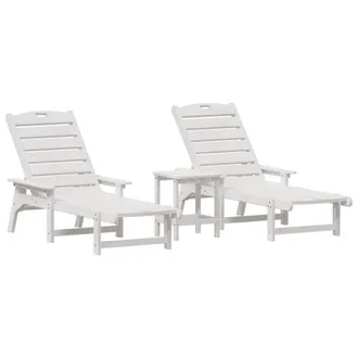Berkfield Home 3 Piece Garden Lounge Set White HDPE