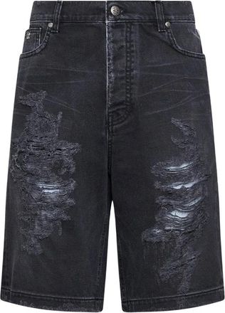 John Richmond Shorts met eigentijdse accenten - Heren - Denim shorts - Zwart - W32 - Korte Broeken