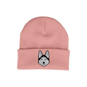 Bang Tidy Clothing Husky Beanie Hat - Dog Lovers Gifts for Women - Winter Hats for Women - Knitted Wooly Ladies Hats - Dog Walking Accessories - Embroidered Gifts for Do