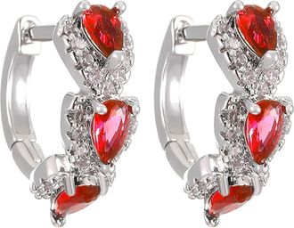 Generic Sterling Silver Hoop Earrings, Silver Hoop Earrings Small, Stud Earrings Cubic Zirconia Heart Studs, Hypoallergenic 925 Silver Huggies Earrings, Daint