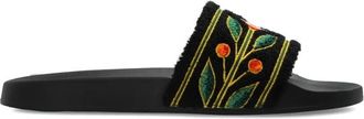 Casablanca Laurel Terry Slides - Heren - Sandalen - Zwart - 45 EU - Polyester - Schoenen