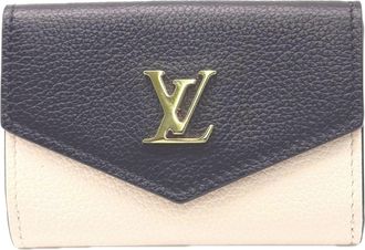 Louis Vuitton Beige Black Pink Leather Wallet (Tri-Fold) (Pre-Owned)