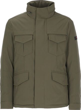 Peuterey Olive Green Stripes Padded Utility Jacket