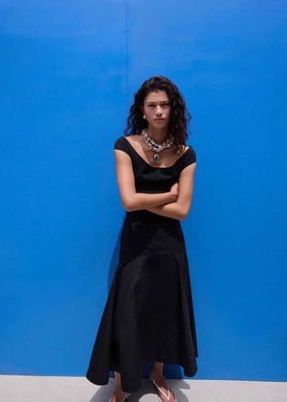 Mango Gonna svasata cuciture nero - Donna - XS - MANGO