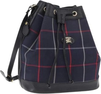 Burberry Bolso de hombro de lona Pre-owned - Pre-owned - Mujer - Azul - ONE SIZE