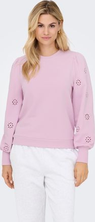 Only ONLFEMME L/S PUFF EMBROIDERY UB SWT, mit Puff&auml;rmeln mit wundersch&ouml;ner Lochstickerei