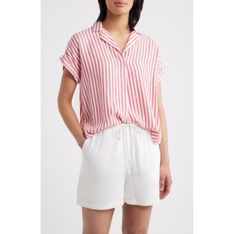 Beach Lunch Lounge Deni Stripe Shirt in Red Apple at Nordstrom, Size X-Large