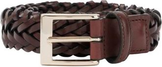 Lardini Gevlochten Leren Riem - Heren - Riemen - Bruin - 100 CM - Leer - Accessoires