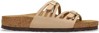 Birkenstock Womens Granada Nubuck Slide Sandals In Sandcastle