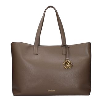 Roberto Cavalli Brown Leather Shoulder Womens Bag