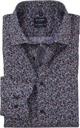 Olymp Businesshemd OLYMP Luxor modern fit, Herren, Gr. 47, N-Gr, rot (ziegelrot), Web, Obermaterial: 100% Baumwolle, 2-Knopf-Manschette, Hemden Businesshemd